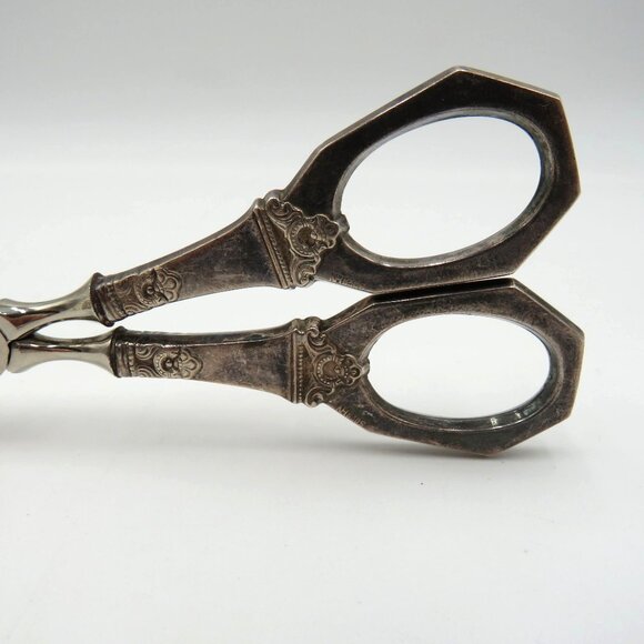 Scandinavian Antique Silver Pastry Tongs Art Deco Ornate Handles Marked NH830S - Picture 3 of 12